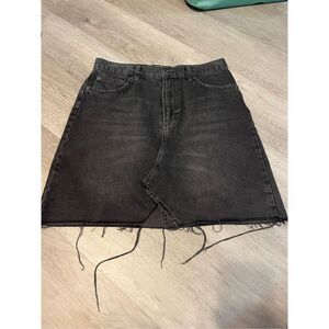 We The Free High Waisted Black Denim Mini Skirt Size 27